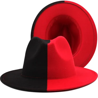 Two Toned Felt Fedora Hats - Image 4