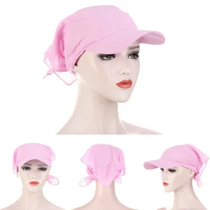 Solid Color Square Scarf Hat - Image 3