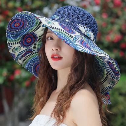 Fashionable Floral Sun Hat - Image 3